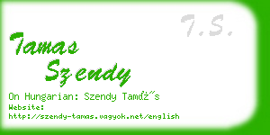 tamas szendy business card